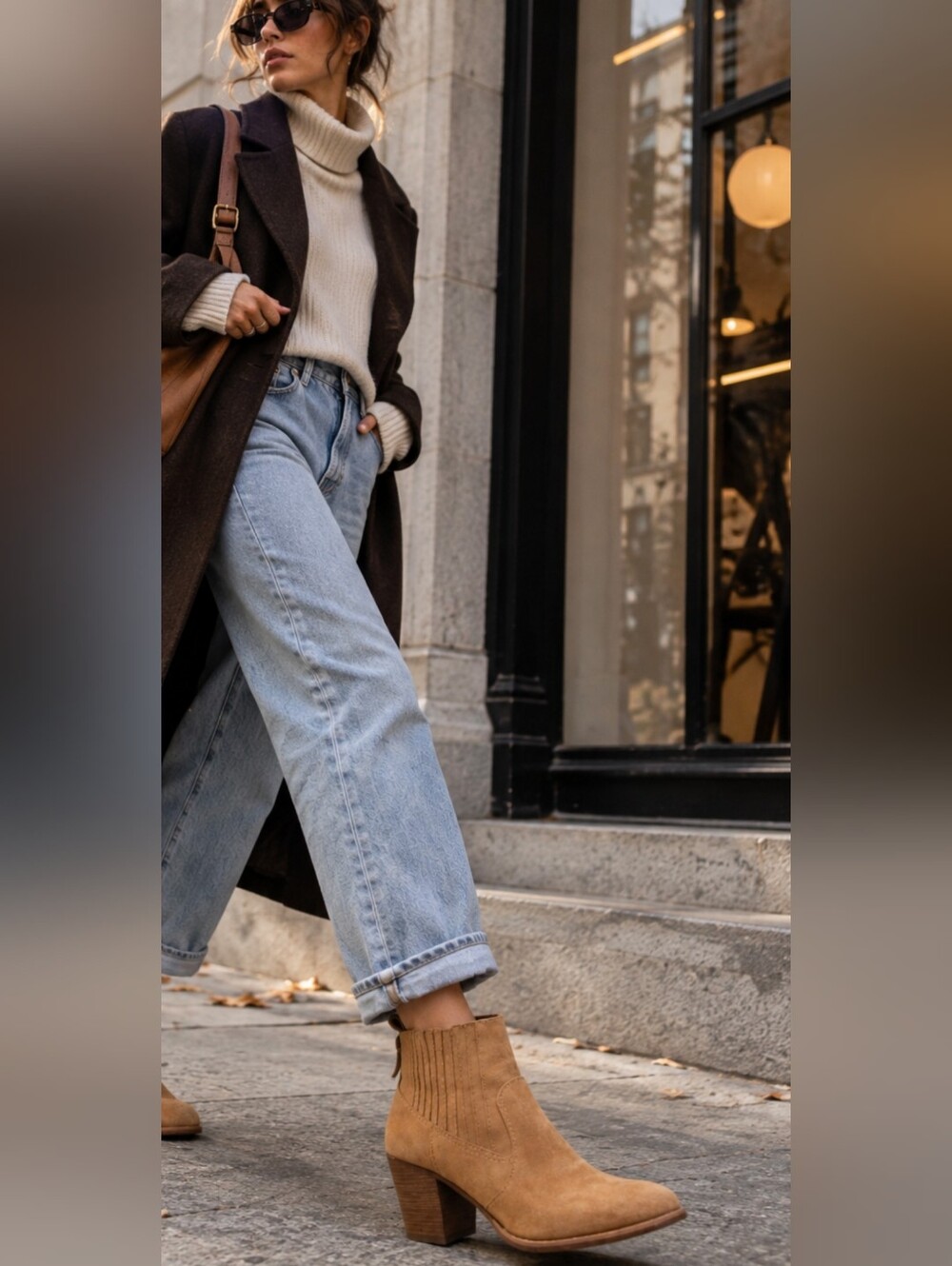 Dolce Vita Tan Suede Leather Western Ankle Boots Size 10